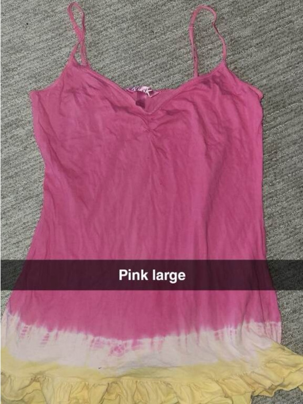 VS Pink Tie-Dye Ruffle-Hem Spaghetti Cami Dress/Bathing suit Cover